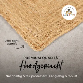 carpetfine Nele Juteteppich 80 x 80 cm beige