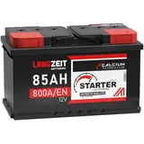 LANGZEIT Autobatterie 12V 85Ah 800A/EN ersetzt 80AH Starterbatterie Auto KFZ