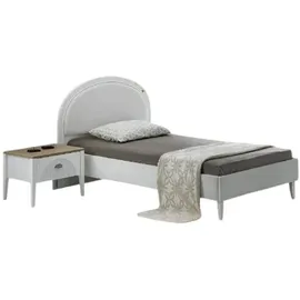 JV Möbel Kinderzimmer Set Modern Einzelbett Nachttisch, Kleiderschrank, Spiegel Design
