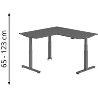 Hammerbacher XDSMW1608 elektrisch höhenverstellbarer Schreibtisch grafit rechteckig, T-Fuß-Gestell grau