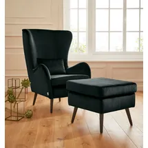 Home Affaire Ohrensessel Sallito Polyester 76 x 109 x 85 cm Grün mit Hocker
