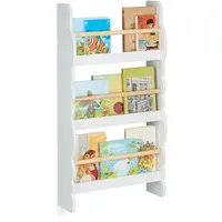 Relaxdays Bücherregal, Weiß, Holz, 42.5x80x14 cm, Kinder- & Jugendzimmer, Kindermöbel, Kinderregale