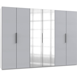 Kleiderschrank FRESH TO GO „Level“ Schränke Gr. B/H/T: 300 cm x 216 cm x 58 cm, 6 St., weiß (weiß, light grey) Kleiderschränke mit Spiegeltüren