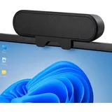 Zetiy P42C PC Lautsprecher 10W mit Monitor Clip, USB Lautsprecher für PC Laptop Notebook, Monitor, Plug & Play, Platzsparend für Büro G... - Schwarz