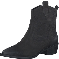 Westernstiefelette MARCO TOZZI Gr. 39, schwarz Damen Schuhe Reißverschlussstiefeletten im dezenter Stickerei
