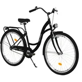 MILORD Damenfahrrad Citybike Komfort Bike Retro Hollandrad Vintage Fahrrad, 26, 28 Zoll, 1-Gang (Schwarz, 28 Zoll)