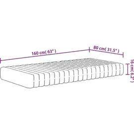 vidaXL Kindermatratze Schaumstoff Mittelweich 80x160 cm