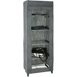 Haku-Möbel Stoffschrank 60 x 173 x 50 cm Grau/Schwarz