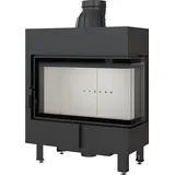 Kratki Kamineinsatz aus Stahl LUCY rechts 14 kW Ø 200 - Schwarz