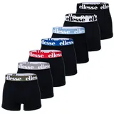 Ellesse Herren Boxer Shorts, 7er Pack Yema 7 Pack Boxer Shorts, Logo, Stretch Schwarz/Blau/Rot/Grau 6XL