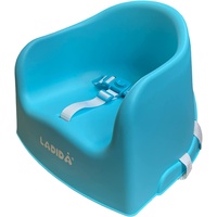 LADIDA Kindersitzerhöhung Ess-Hochstuhl Baby-Sitzerhöhung 3 Farben in Limette, Rosa oder Blau (Sitzerhöhung blau 417)