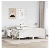 vidaXL Massivholzbett 180 x 200 cm Weiß