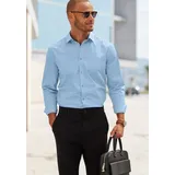 John Devin Langarmhemd elastische Baumwollqualität für maximale Bewegungsfreiheit durch Stretch blau XL (43/44)