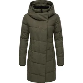 Ragwear Wintermantel Pavla Coat stylischer Damen Steppmantel in Woll-Optik grün L (40)