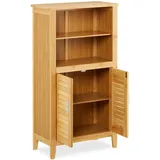 Relaxdays Badezimmerschrank 92 x 50 x 25 cm Natur