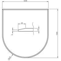 Hark Bodenplatte Halbrund Glas 1300 x 1230 x 8 mm transparent