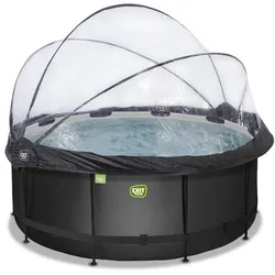 EXIT Swimming Pool Premium Ø 360 x 122 cm schwarz inkl. Sonnendach