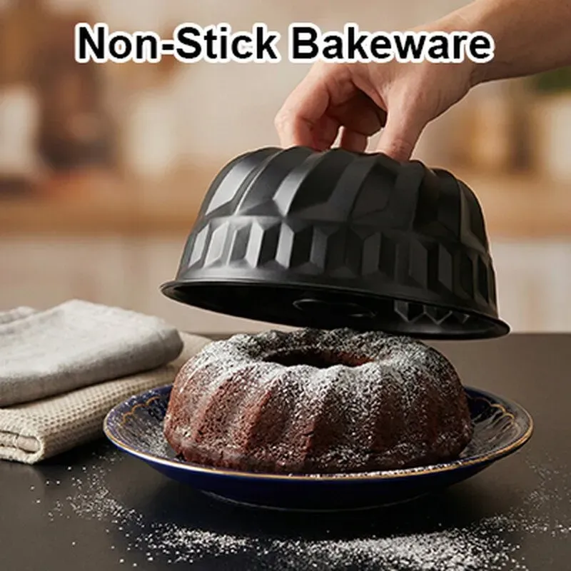 PURECOOK Karbonstahl-Kuchenform-Serie | Grau | 2-teilig Antihaft Kürbis-Chiffon-Form