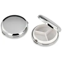 Pillendose glatt rund 3 Fächer 6x1,5 cm Premium Silber Plated edel versilbert