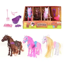 HORSES - Pferdestall mit Pferd - Pflegeset