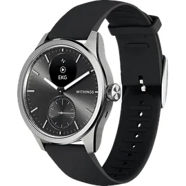 Withings Scanwatch 2 42 mm schwarz, Sport Fluorelastomer-Armband schwarz/silber