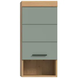 xonox.home - Hängeschrank Scout 37x79x24 cm in Artisan Eiche und Salbei - Wandhängender Badschrank - stabile Konstruktion erstklassige Qualität