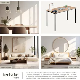 Tectake tectake® Schreibtisch Vanport 120x60x75,5cm Industrial Holz Hell, Eiche Sonoma