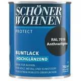 SCHÖNER WOHNEN-Farbe Protect Buntlack  (Anthrazitgrau, Hochglänzend, 750 ml, Lösemittelbasiert)