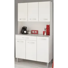 Parisot Küchenbuffet Skoon 101 x 185 x 40 cm Weiß Grau
