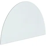 vidaXL Funkenschutzplatte Glas Halbrund 800 x 500 mm Weiß