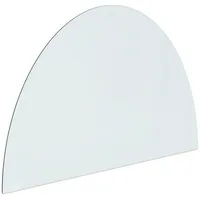 vidaXL Funkenschutzplatte Glas Halbrund 800 x 500 mm Weiß