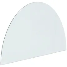 vidaXL Funkenschutzplatte Glas Halbrund 800 x 500 mm Weiß
