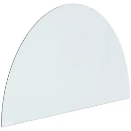 vidaXL Funkenschutzplatte Glas Halbrund 800 x 500 mm Weiß