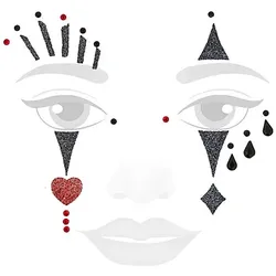 Face-Art-Tattoo "Glitzer-Pierrot"