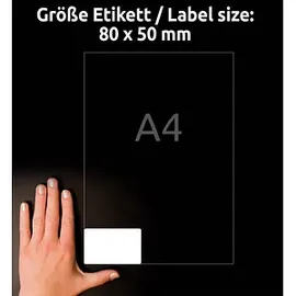 Avery Zweckform Namensetiketten, 80x50mm, ablösbar, weiß, 20 Blatt (200 Etiketten)