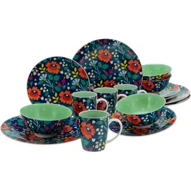 CreaTable Folklore Kombiservice 16-tlg. blau