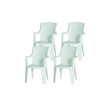 PROGARDEN Eden Stapelstuhl 55 x 46 x 91 cm weiß 4er Set