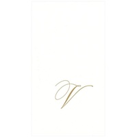 Caspari Monogramm-Papierhandtücher mit Initiale V, White Pearl, 24 Stück