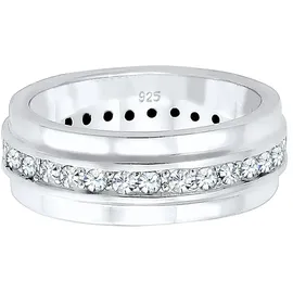 Elli Ring Damen Band Klassik mit Kristalle in 925 Sterling Silber