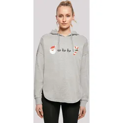 Kapuzenpullover F4NT4STIC "Ho Ho Ho Weihnachten Christmas", Damen, Gr. L, grau, Obermaterial: 100% Baumwolle, casual, oversize, Langarm, Pullover, Print
