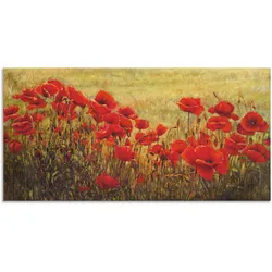 Wandbild ARTLAND "Mohnfeld", rot (farbe bild(er): rot), B:100cm H:50cm, Bilder, als Alubild, Outdoorbild, Leinwandbild in verschied. Größen
