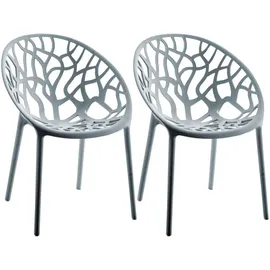 CLP Gartenstuhl Hope Sessel 59 x 59 x 80 cm grau 2 St.