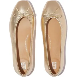 FitFlop Delicato Bow Soft Ballerina IH2-675, Women Ballerinas, Gold, 38 EU