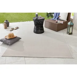 Teppich NORTHRUGS "Match", beige (creme), B:240cm H:8mm L:340cm, Kunstfaser, Teppiche, In-& Outdoor, Kurzflor, Läufer, Modern, Unifarben, Wohnzimmer, Balkon