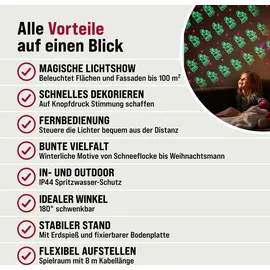 monzana LED Projektor Weihnachten Außen Farbwechsel Grün Rot Beleuchtung Projektorlampe Weihnachtsdeko Weihnachtsbeleuchtung Projektionslampe