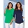 Classic Basics Longshirt CLASSIC BASICS "Doppelpack Shirts", Damen, Gr. 50, bunt (grasgrün, marine), 100% Baumwolle, unifarben, Rundhals, Shirts Longshirt