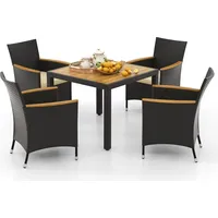 Costway 5 tlg. Polyrattan Gartenmöbel Set, für 4 Personen,