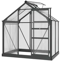 Outsunny Gewächshaus Aluminium Treibhaus mit Dachfenster 190 x 132B x 201H cm