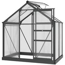 Outsunny Gewächshaus Aluminium Treibhaus mit Dachfenster 190 x 132B x 201H cm