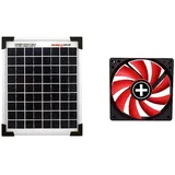 Enjoysolar Poly 5W 12V Polykristallines Solarpanel Solarmodul Photovoltaikmodul ideal für Wohnmobil, Gartenhäuse, Boot & Xilence XPF120.R 120mm Gehäuselüfter, 3PIN, rot/schwarz